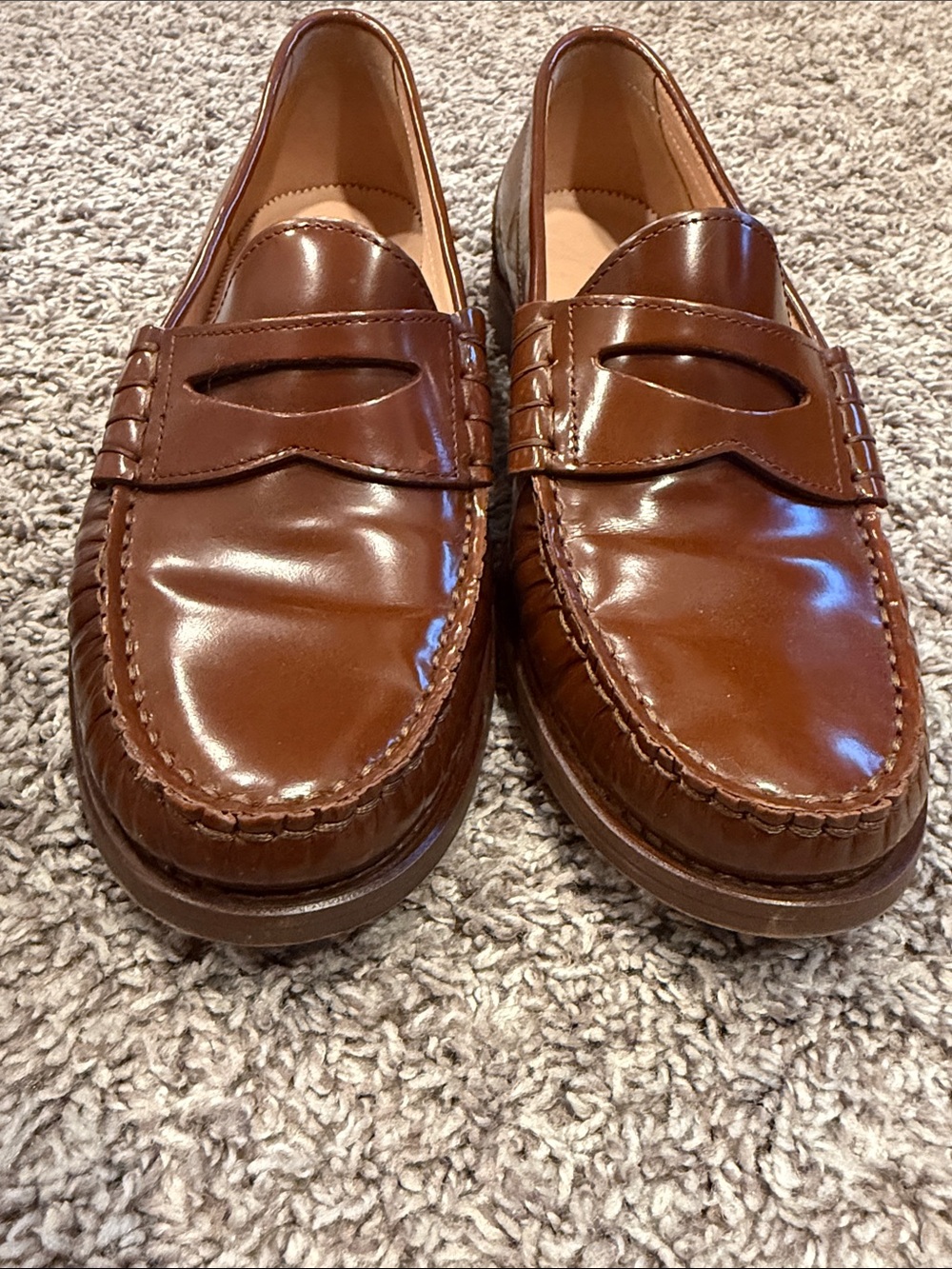 J Crew Women's Brown Leather Penny Loafers size 8 - Picture 2 of 9